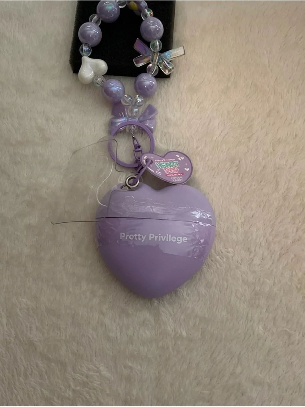 Lavender Heart Keychain for Kids